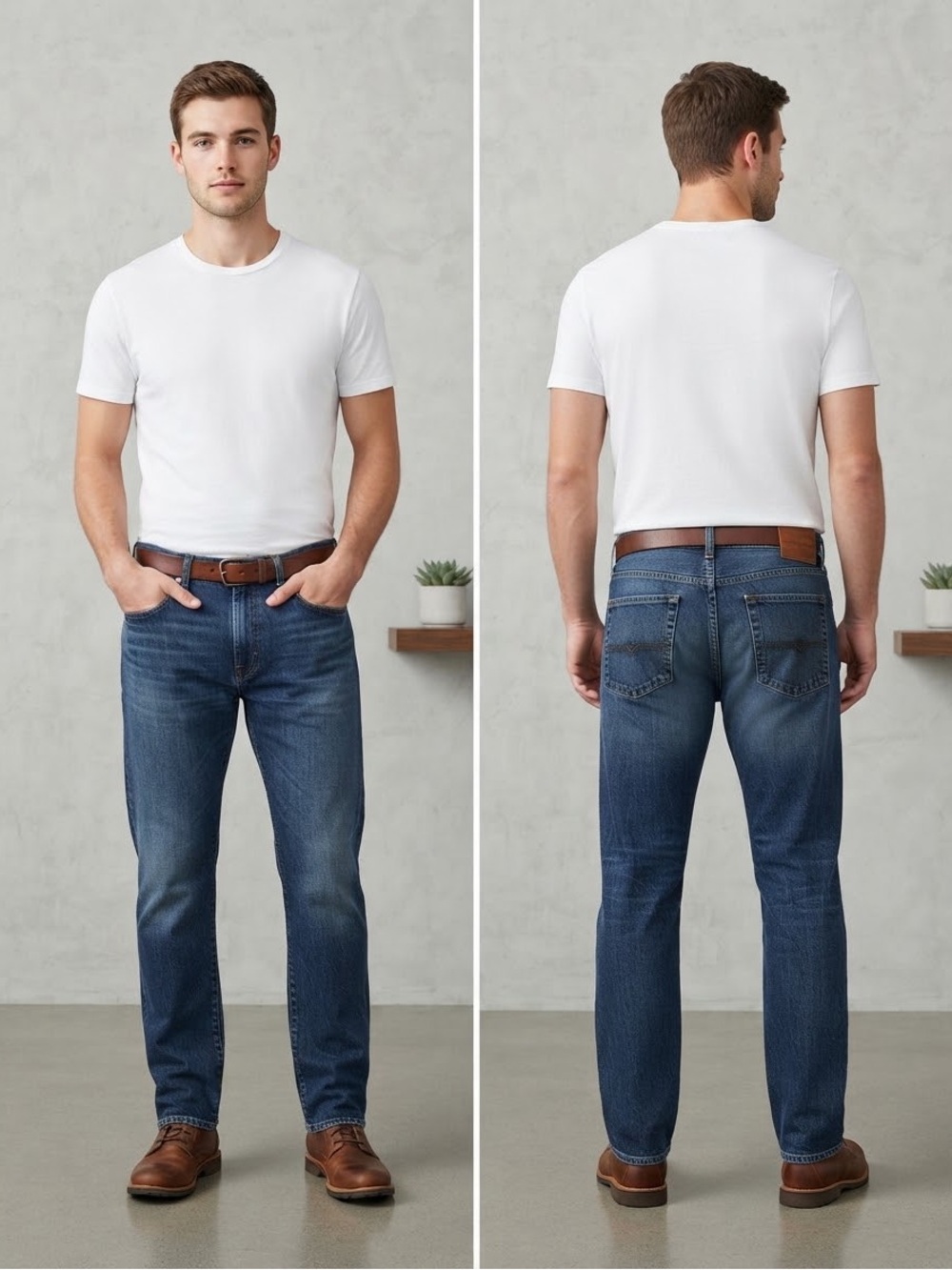 Lucky Brand Men’s Classic Straight Fit Jeans in Dark Blue 42x32